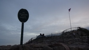 The "No Trespassing" sign at the foot of the Swift residence hill, is a turn off for many locals that grew up on that very beach. (photo credit: Ryan Jacobson)